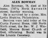 Findagrave  Alexander Bowman