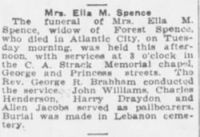 Findagrave  Ella M. Spence