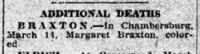 Findagrave  Margaret “Maggie” Smith Braxton