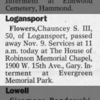 Newspapers.com - The Times - 14 Nov 1997 - Page 16 Obituary for Chauncey S. Flowers HI (Aged 50)