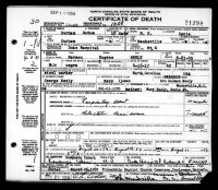 North Carolina, U.S., Death Certificates, 1909-1976