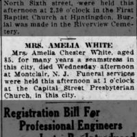 Obituary for Amelia Chester WHITE (Aged 85)