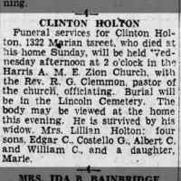 Obituary for CLINTON HOLTON