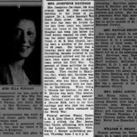 Obituary for JOSEPHINE DAVIDSON (Aged 86)