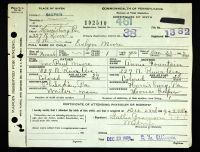 Pennsylvania, U.S., Birth Certificates, 1906-1911