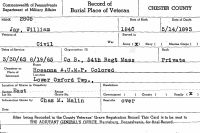 Pennsylvania, U.S., Veterans Burial Cards, 1777-2012