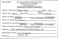 Pennsylvania, U.S., Veterans Burial Cards, 1777-2012