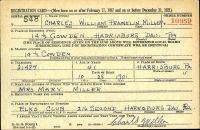 US, World War II Draft Cards Young Men, 1940-1947 - Charles William Franklin Miller