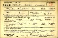 US, World War II Draft Cards Young Men, 1940-1947 - Vincent A Flowers